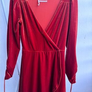 Urban Outfitters Scarlet Velvet Wrap Mini Dress
